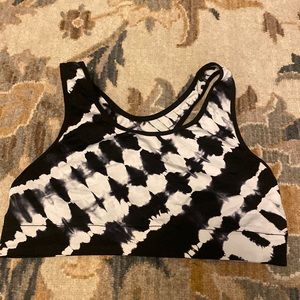 Victoria’s Secret PINK sports bra tie dye black and white large